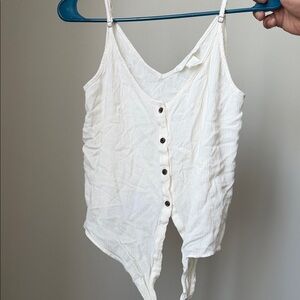 H&M White Button-Front Bodysuit